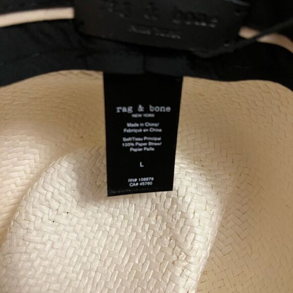Rag and Bone NWT Straw Panama Hat Ivory MSRP: $ 250.00 - Picture 3 of 6